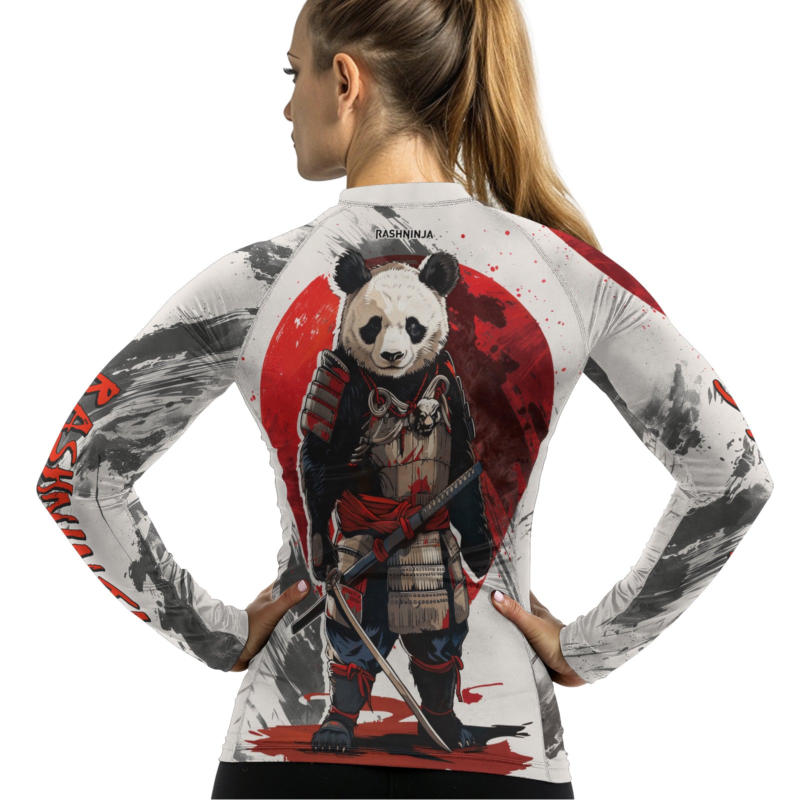 Rashninja Panda Samurai Armor Women's Long Sleeve Rash Guard