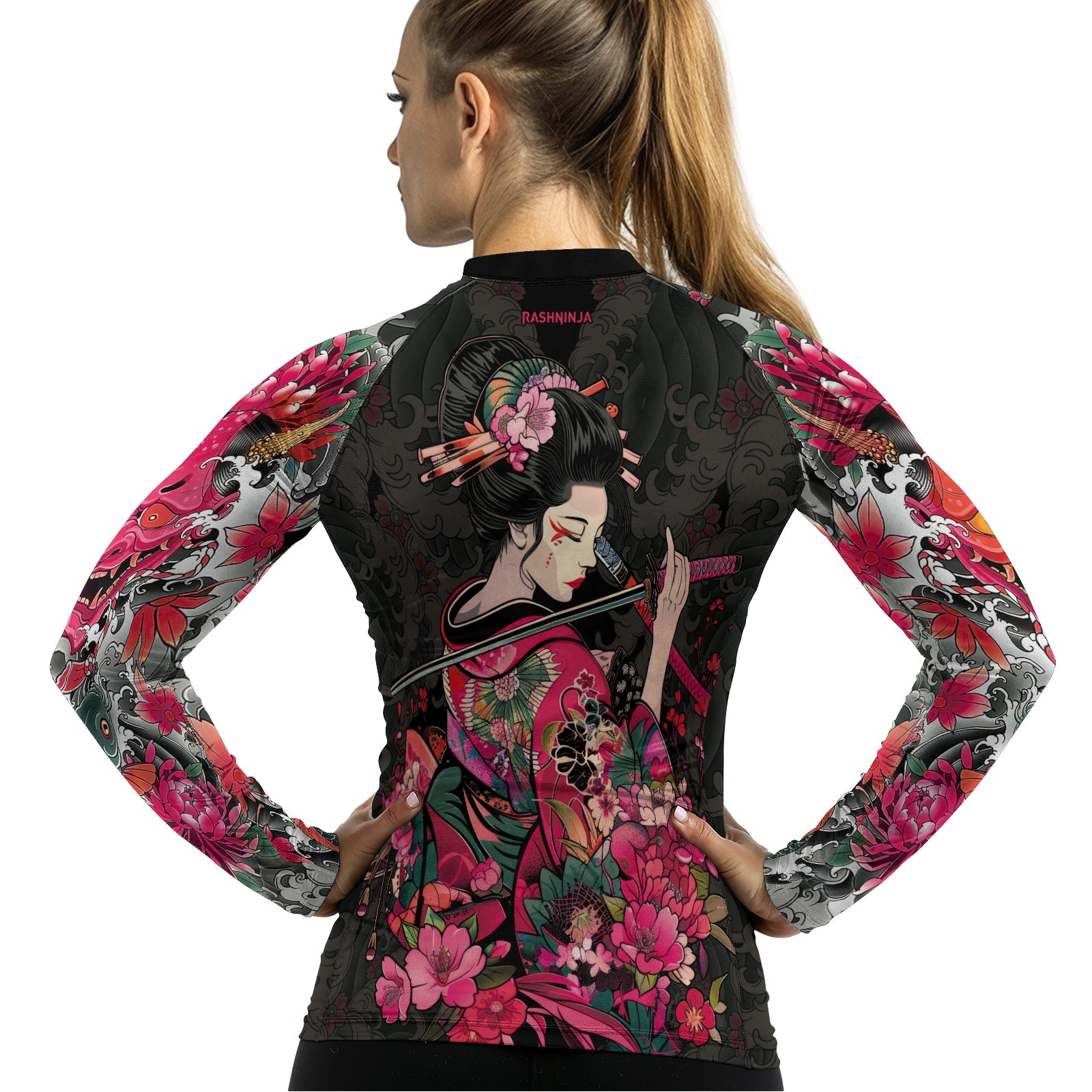 Rashninja Geisha Warrior Bloom Women's Long Sleeve Rash Guard