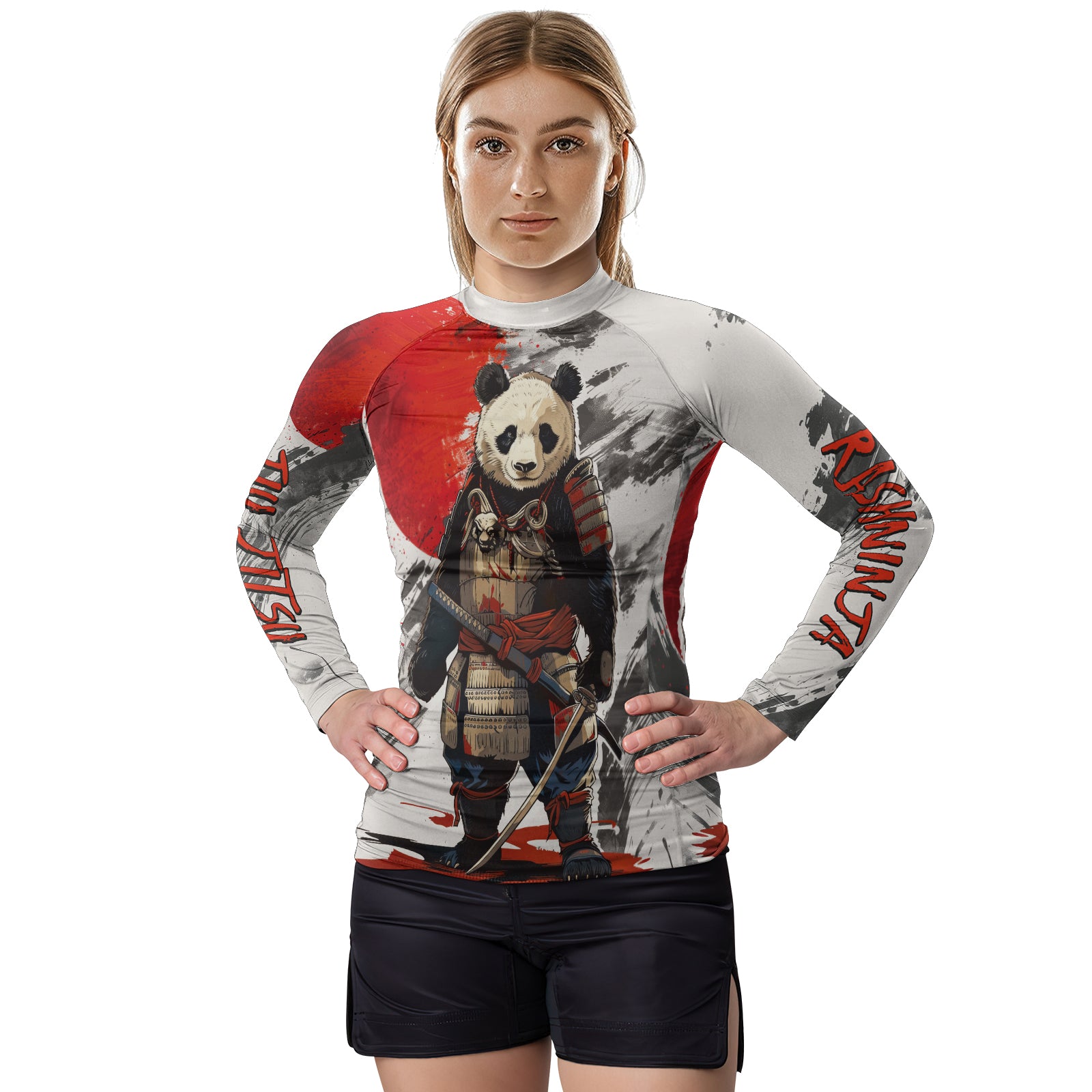 Rashninja Panda Samurai Armor Women's Long Sleeve Rash Guard