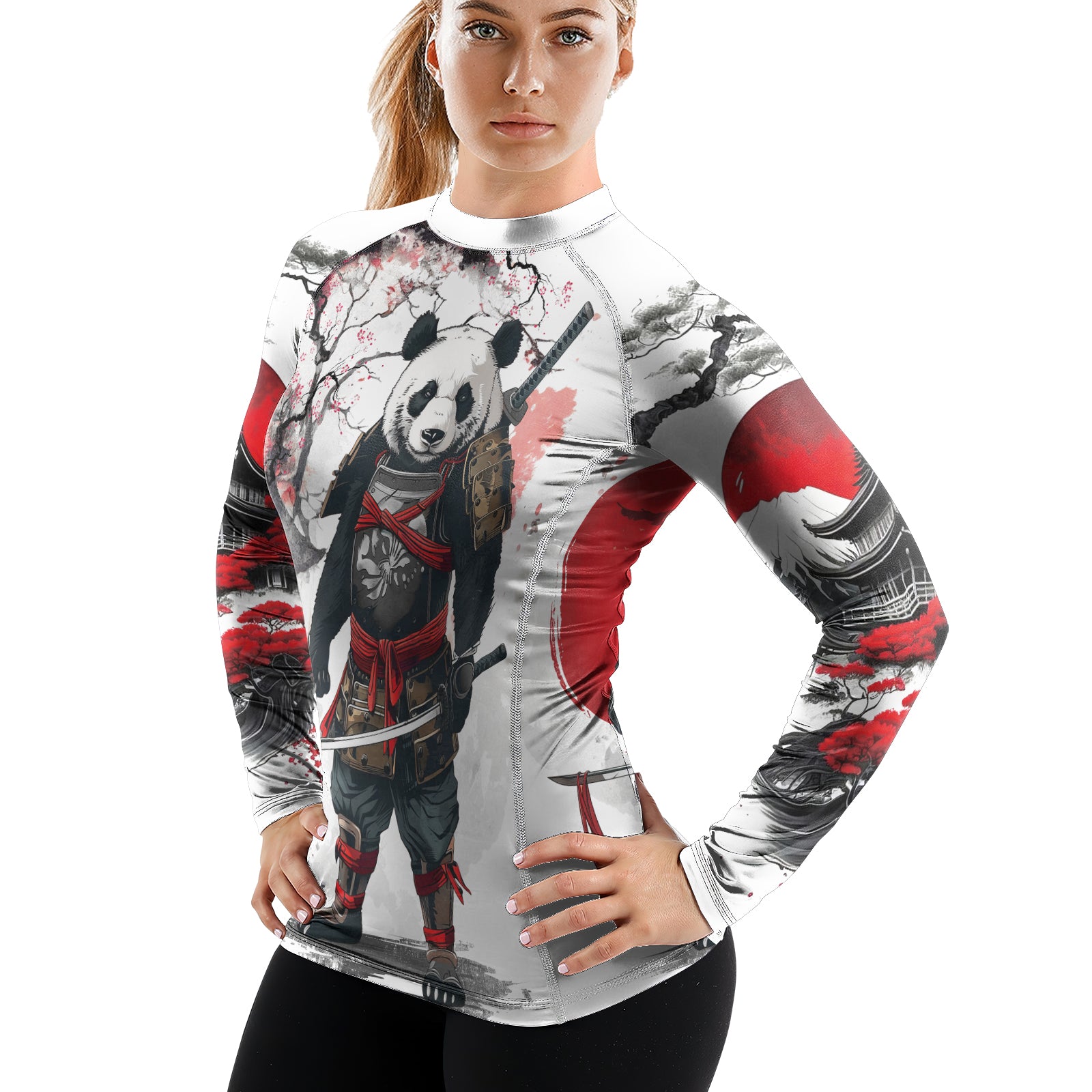 Rashninja Samurai Panda Warrior Women's Long Sleeve Rash Guard