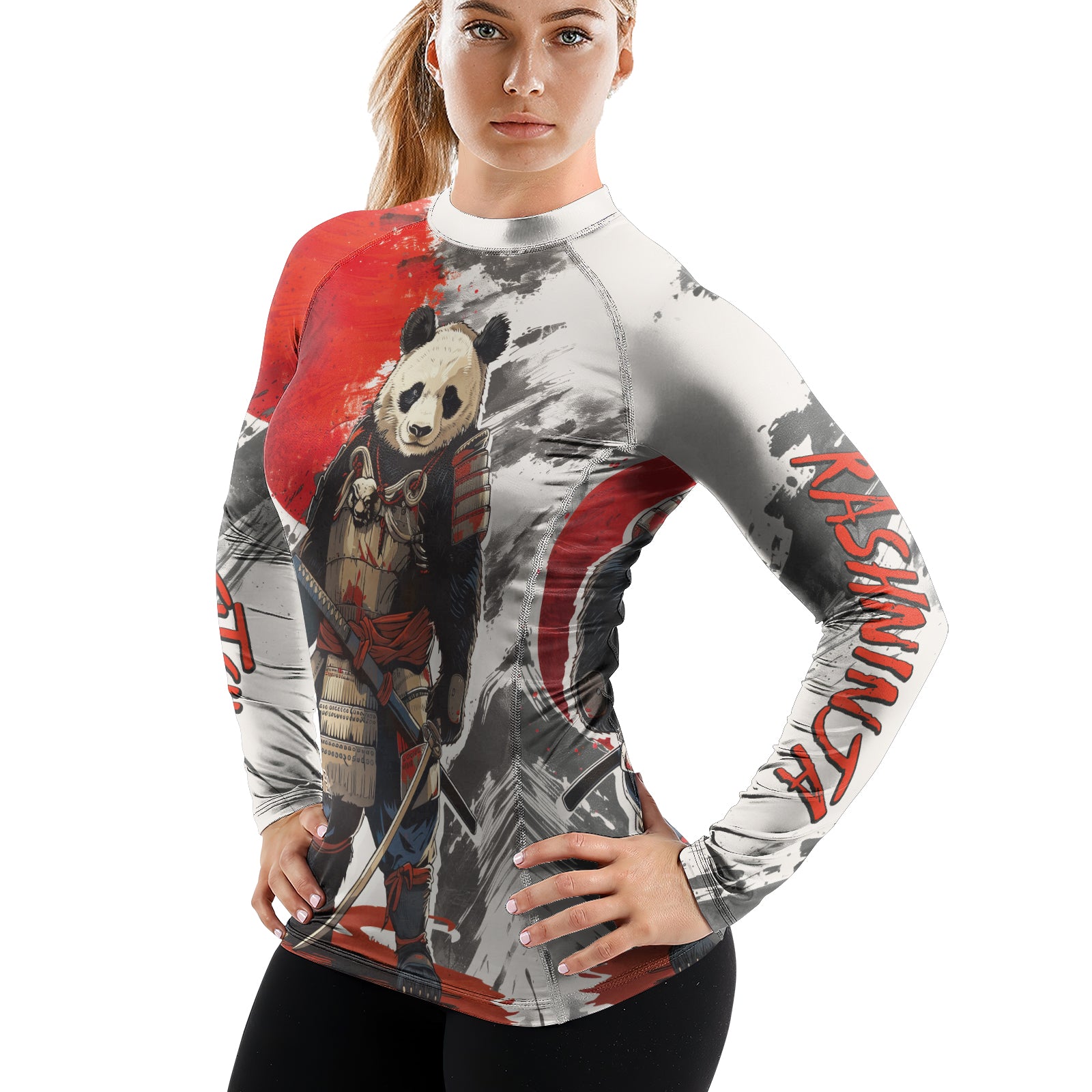 Rashninja Panda Samurai Armor Women's Long Sleeve Rash Guard