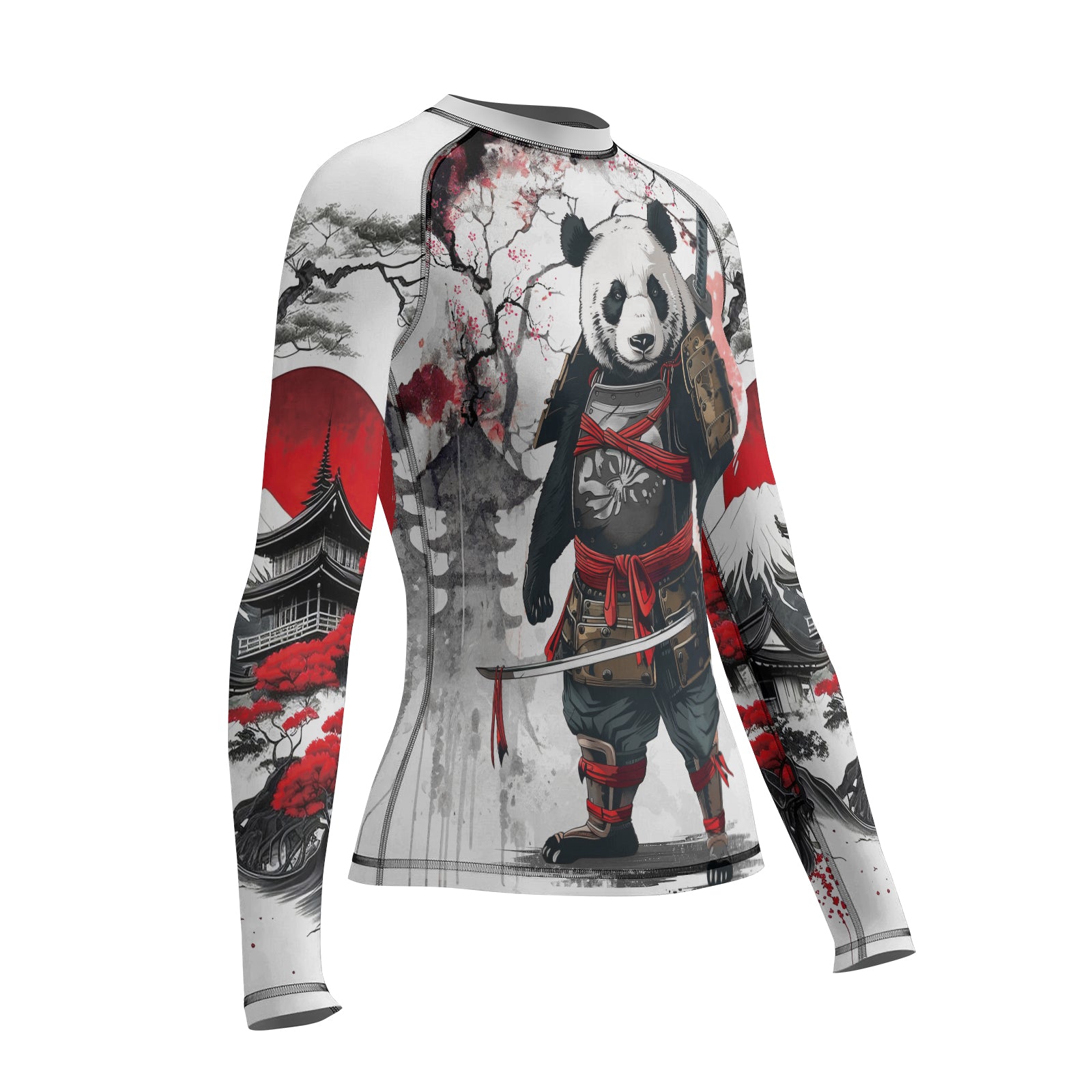 Rashninja Samurai Panda Warrior Women's Long Sleeve Rash Guard