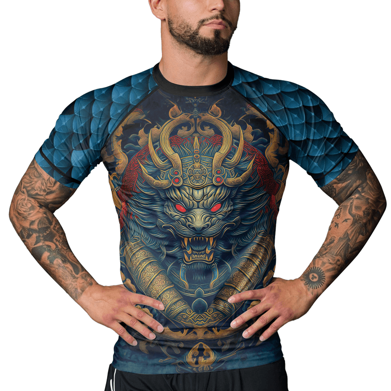 Rashninja Mysterious Dragon Men's Short Sleeve Rash Guard - Rashninja LLC