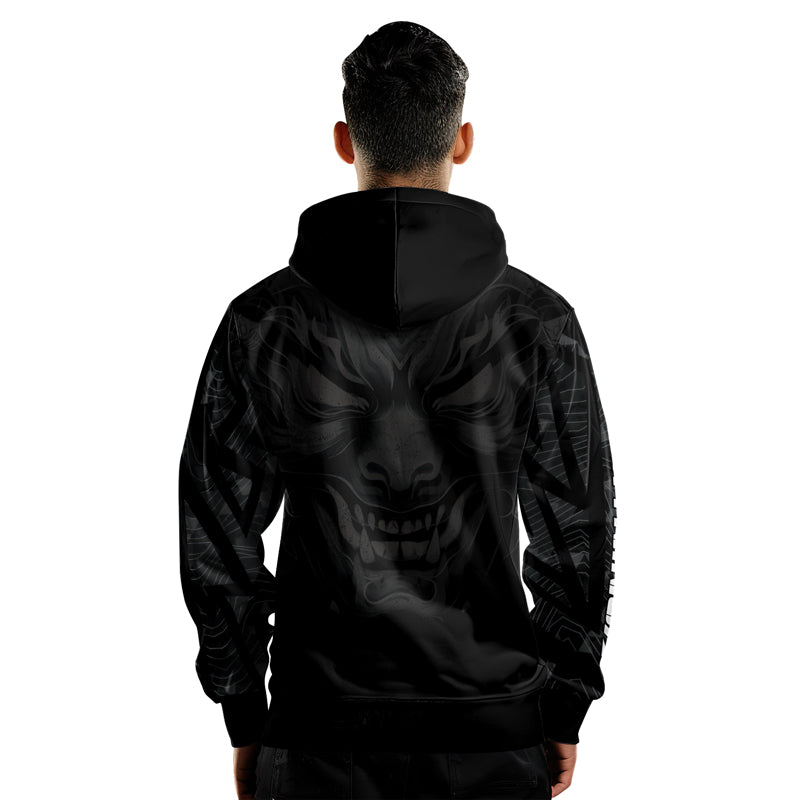 Rashninja Oni Fury AOP Hoodie | Japanese Samurai Hoodie | Samurai