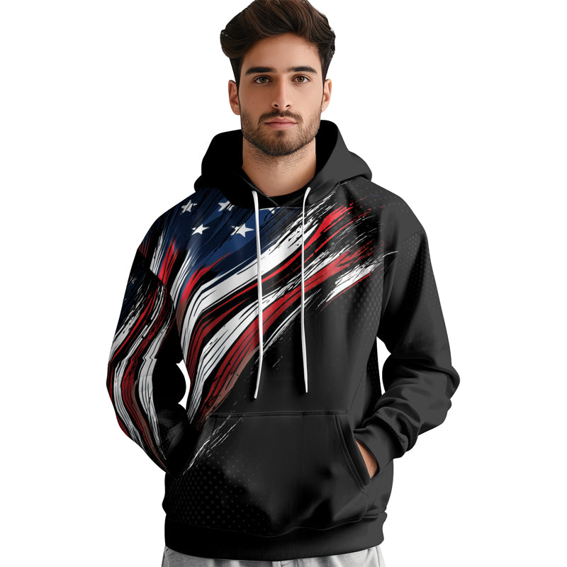 Rashninja Patriotic USA Flag AOP Hoodie | Patriotic Hooded Sweatshirt