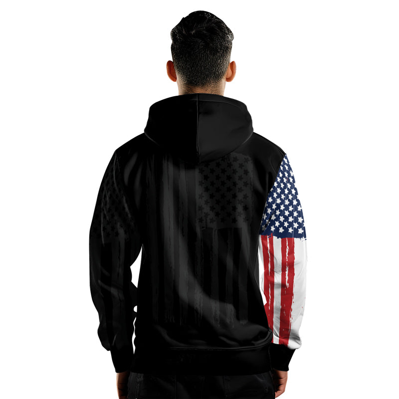 Rashninja American Flag AOP Hoodie | Patriotic Hooded Sweatshirt