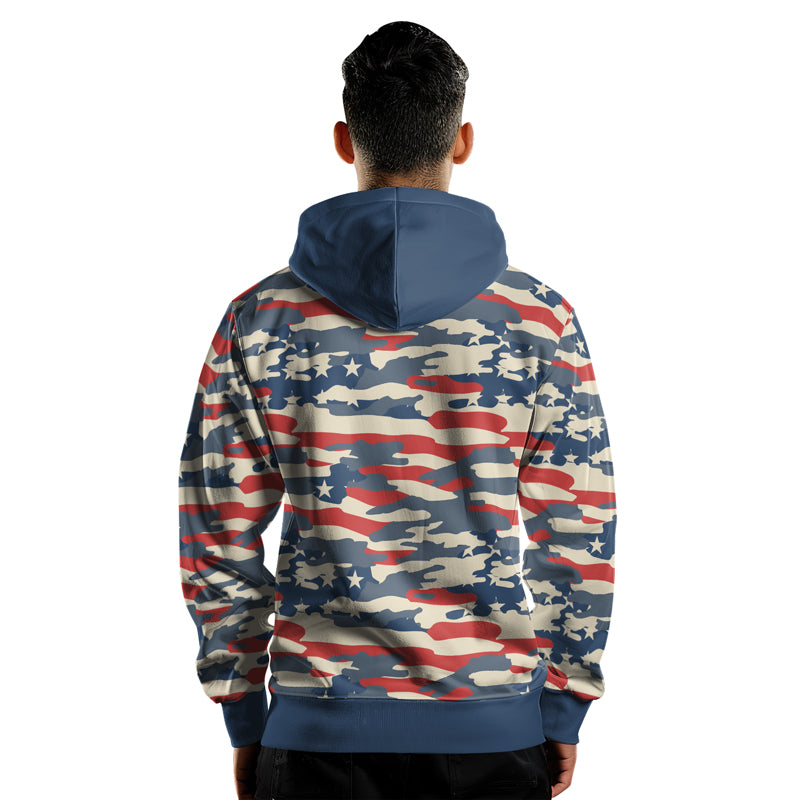 Rashninja American Camouflage AOP Hoodie | American Flag Hoodies