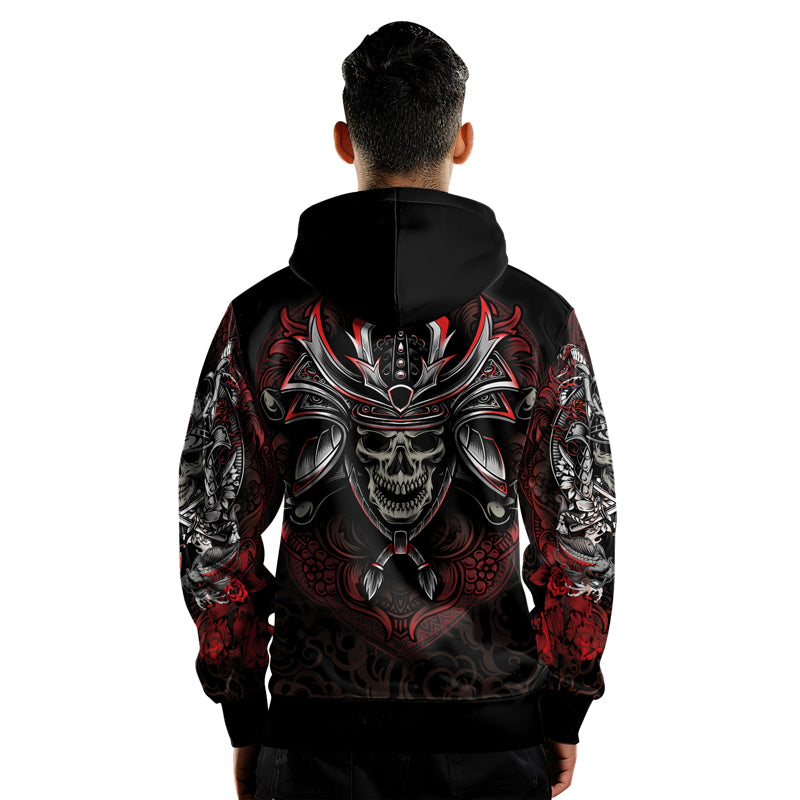 Rashninja Mystic Skull Samurai AOP Hoodie | Japanese Samurai Hoodie