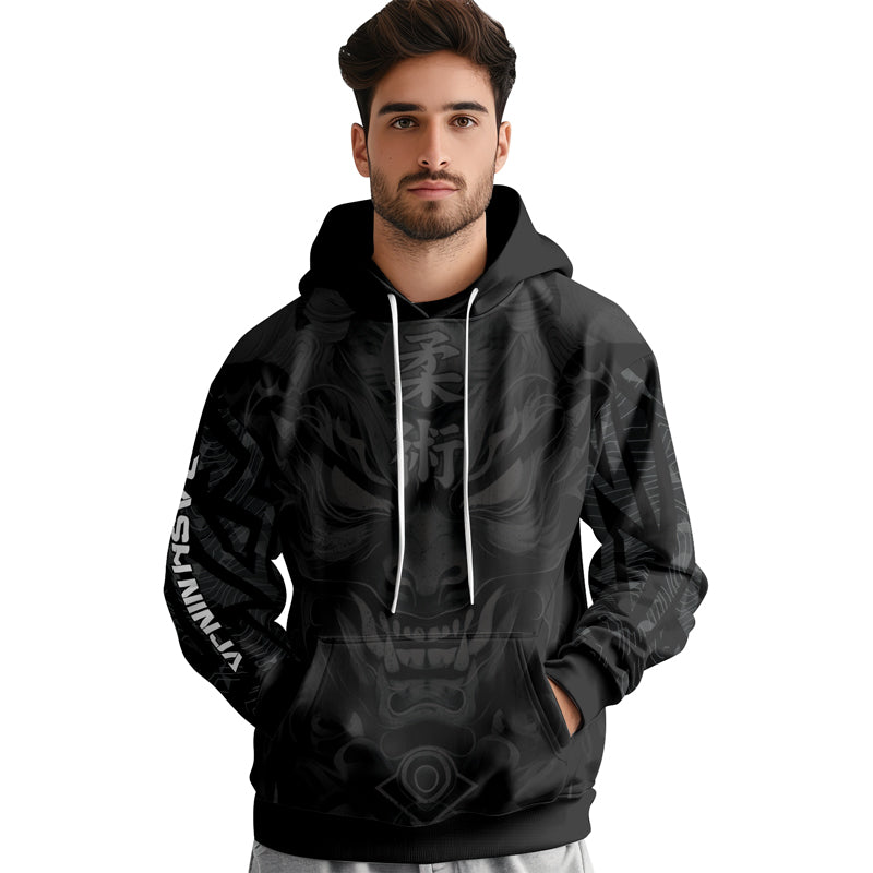 Rashninja Oni Fury AOP Hoodie | Japanese Samurai Hoodie | Samurai