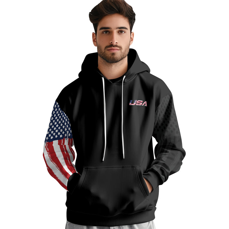 Rashninja American Flag AOP Hoodie | Patriotic Hooded Sweatshirt