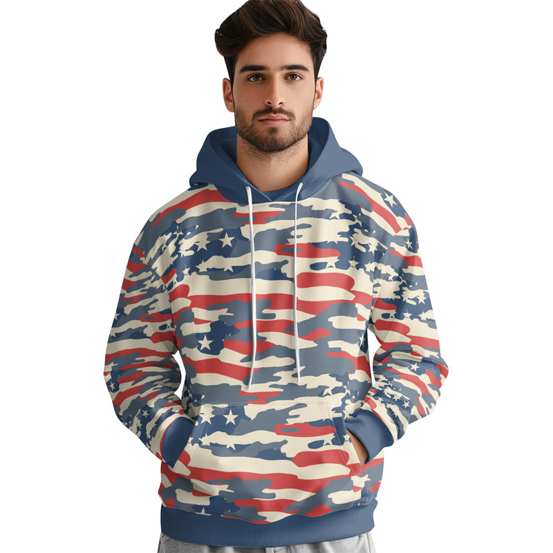 Rashninja American Camouflage AOP Hoodie | American Flag Hoodies