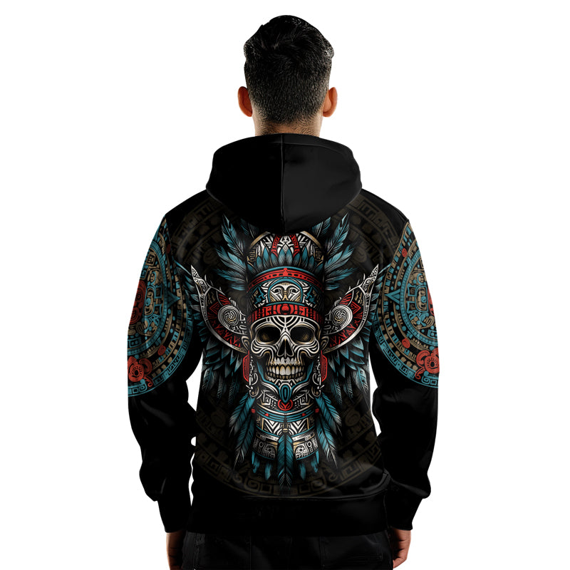 Rashninja Aztec High Chief Skull AOP Hoodie