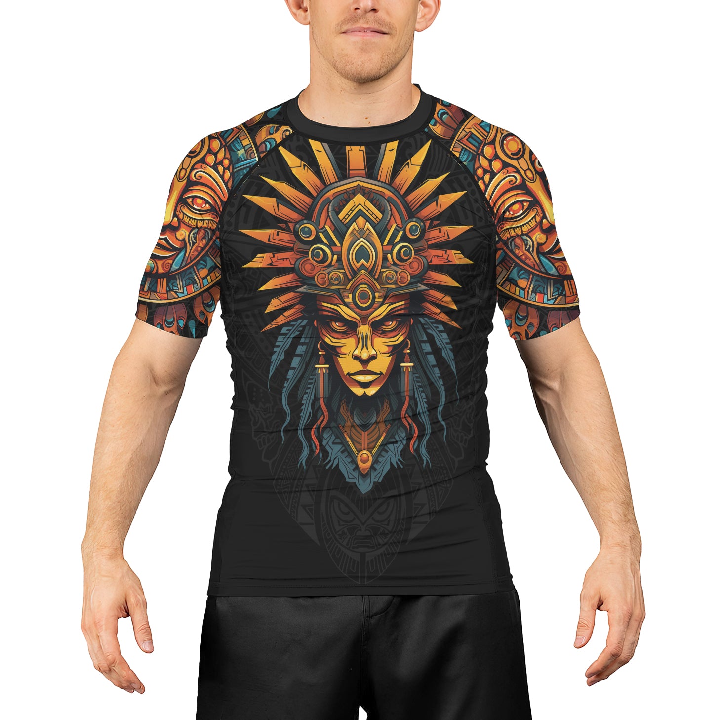 Rashninja Aztec Chieftain Men's Short Sleeve Rash Guard