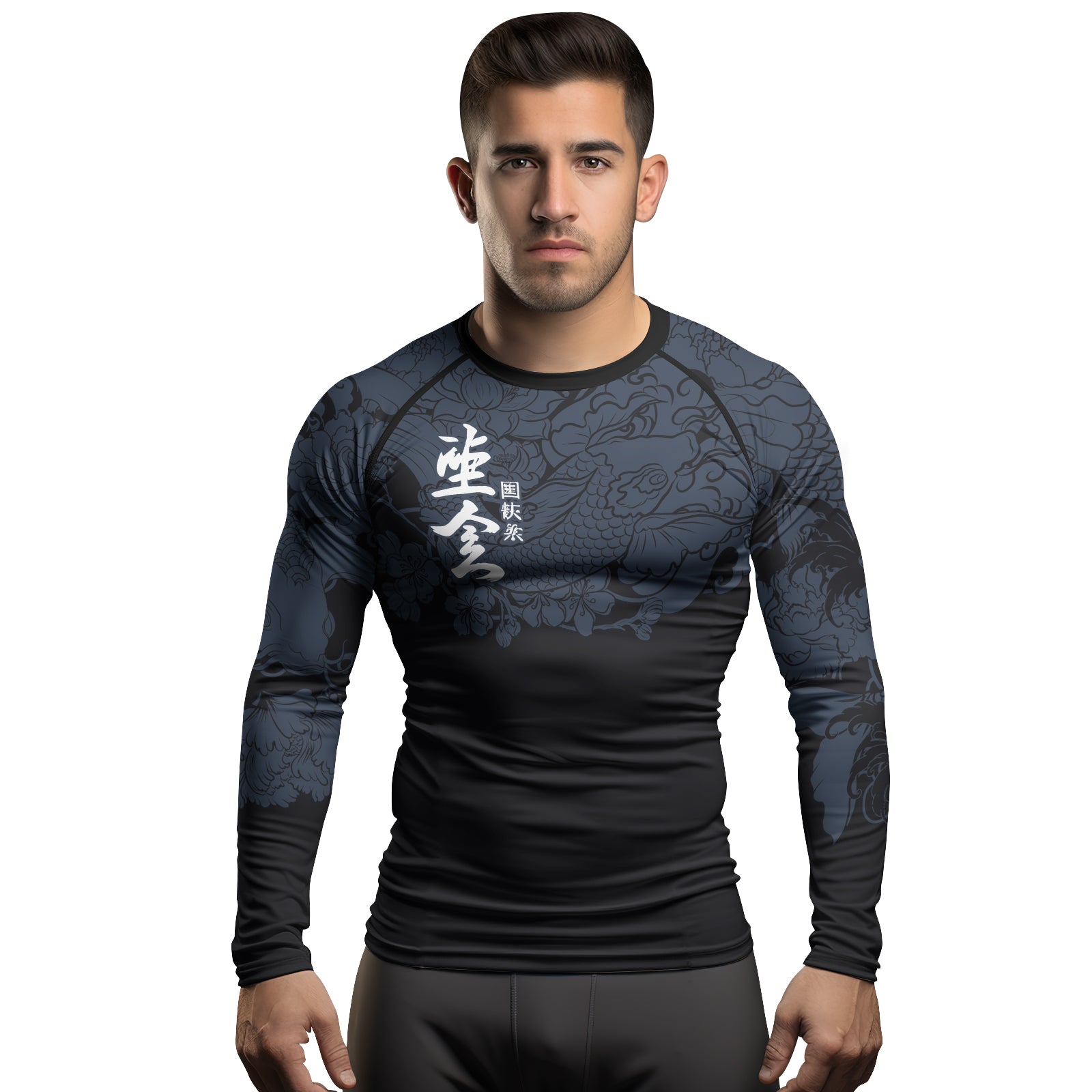 Rashninja Dark Wave Koi Men's Long Sleeve Rash Guard