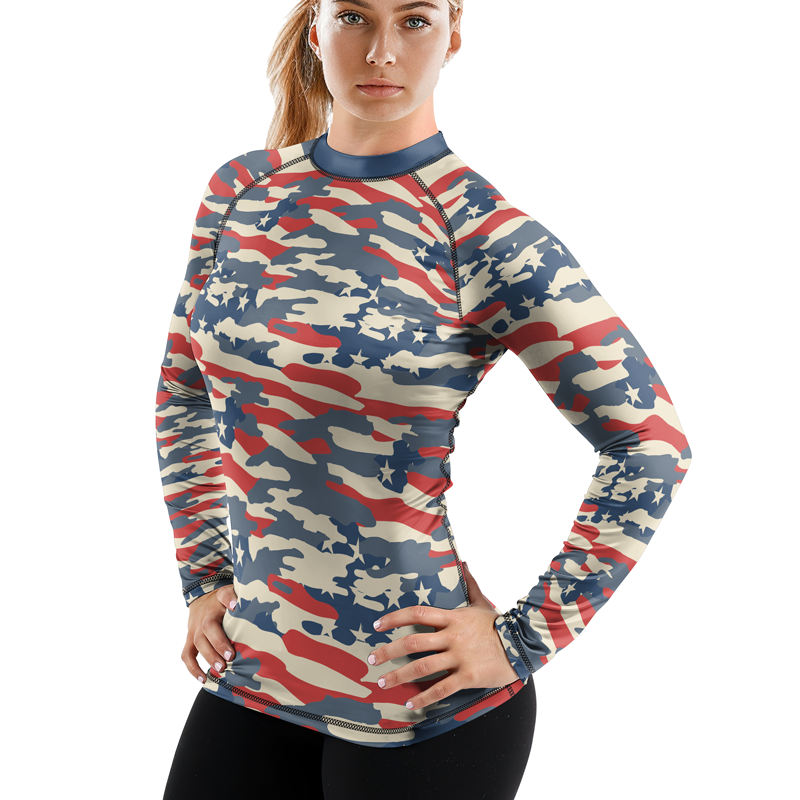 Rashninja American Camouflage Women's Long Sleeve Rash Guard