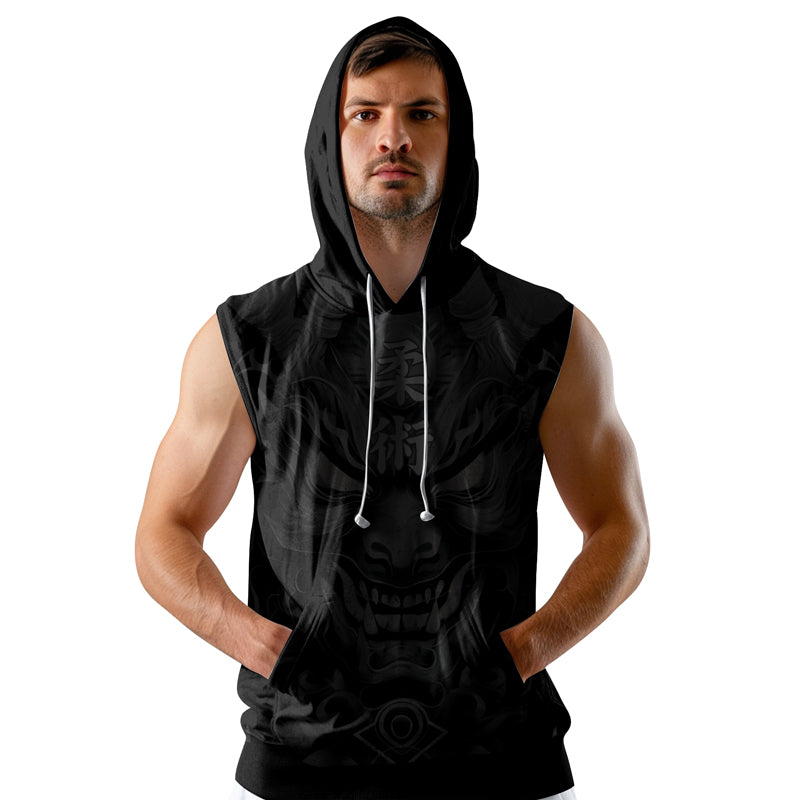 Rashninja Oni Fury Sleeveless Hoodie | Muay Thai Sleeveless Hoodie