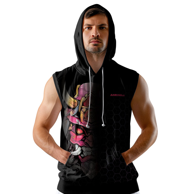 Rashninja Fear the Oni Sleeveless Hoodie | Muay Thai Sleeveless Hoodie