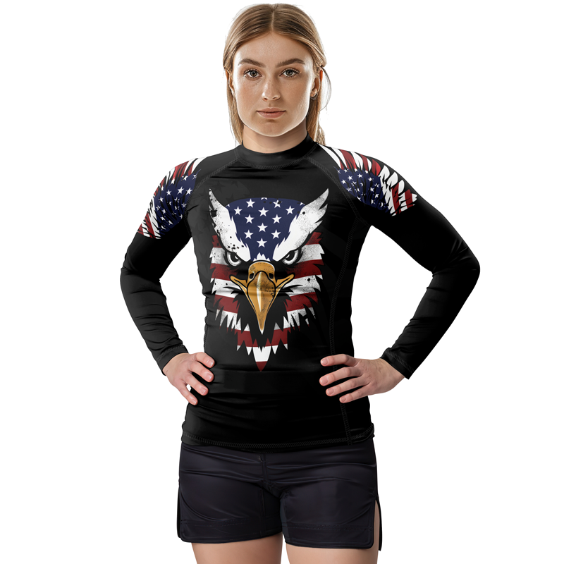 Rashninja American Eagle Head Women's Long Sleeve Rash Guard