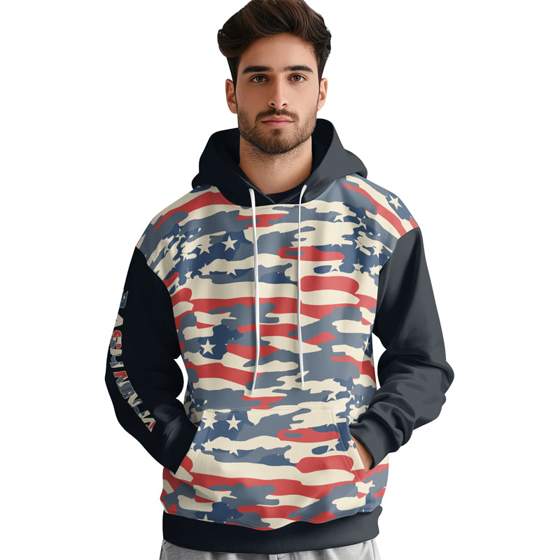 Rashninja American Camouflage AOP Hoodie | American Flag Hoodies