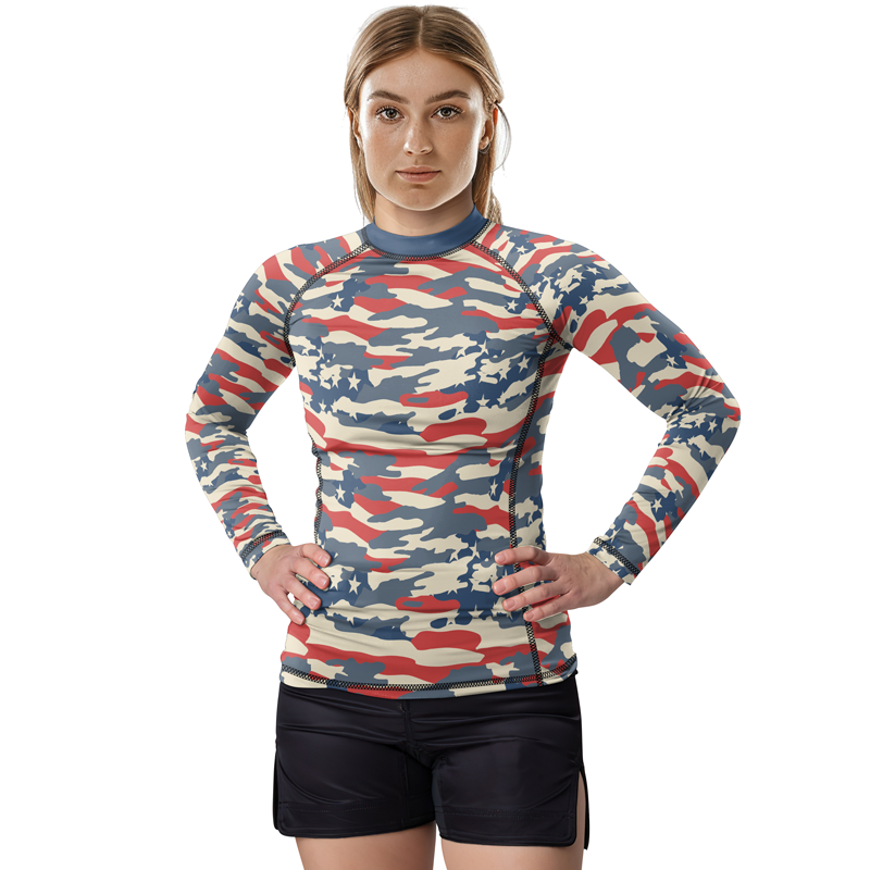 Rashninja American Camouflage Women's Long Sleeve Rash Guard