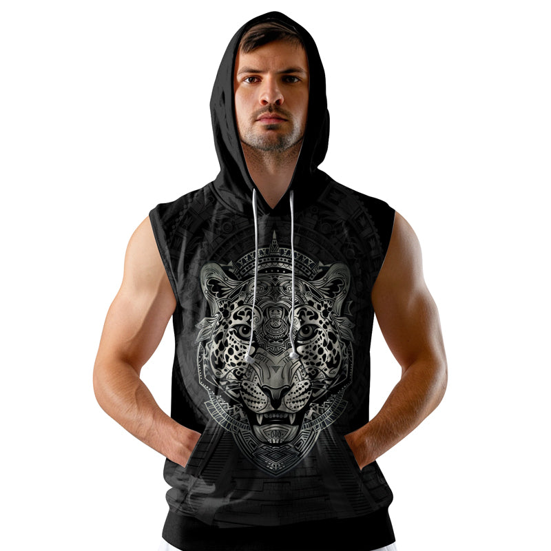 Rashninja Aztec Hunting Jaguar Sleeveless Hoodie | Sleeveless Hoodie