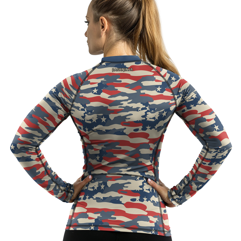 Rashninja American Camouflage Women's Long Sleeve Rash Guard