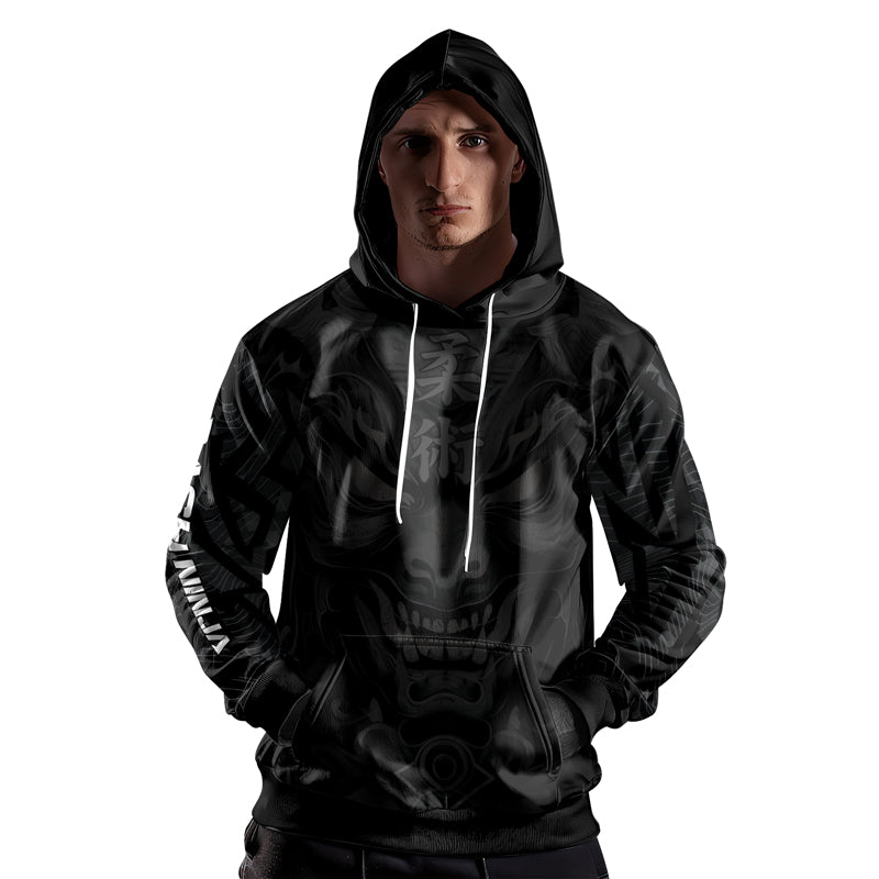 Rashninja Oni Fury AOP Hoodie | Japanese Samurai Hoodie | Samurai