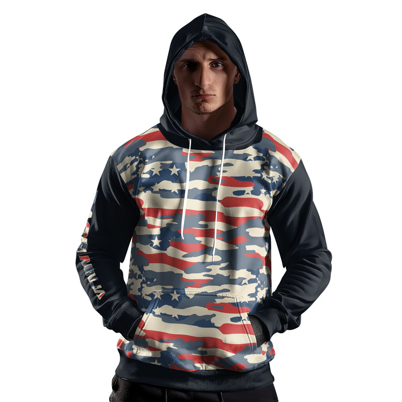 Rashninja American Camouflage AOP Hoodie | American Flag Hoodies