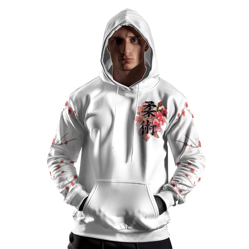 Rashninja Oni Blossom Fusion AOP Hoodie | Japanese Samurai Hoodie