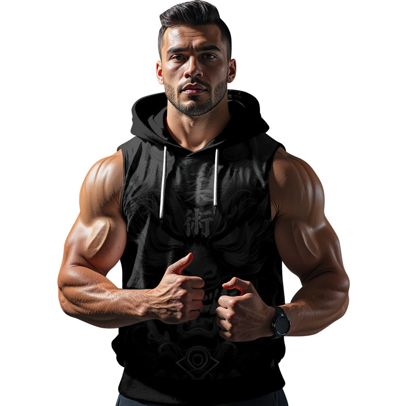 Rashninja Oni Fury Sleeveless Hoodie | Muay Thai Sleeveless Hoodie