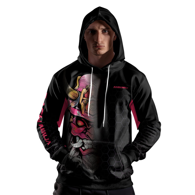 Rashninja Fear the Oni AOP Hoodie | Japanese Samurai Hoodie | Samurai