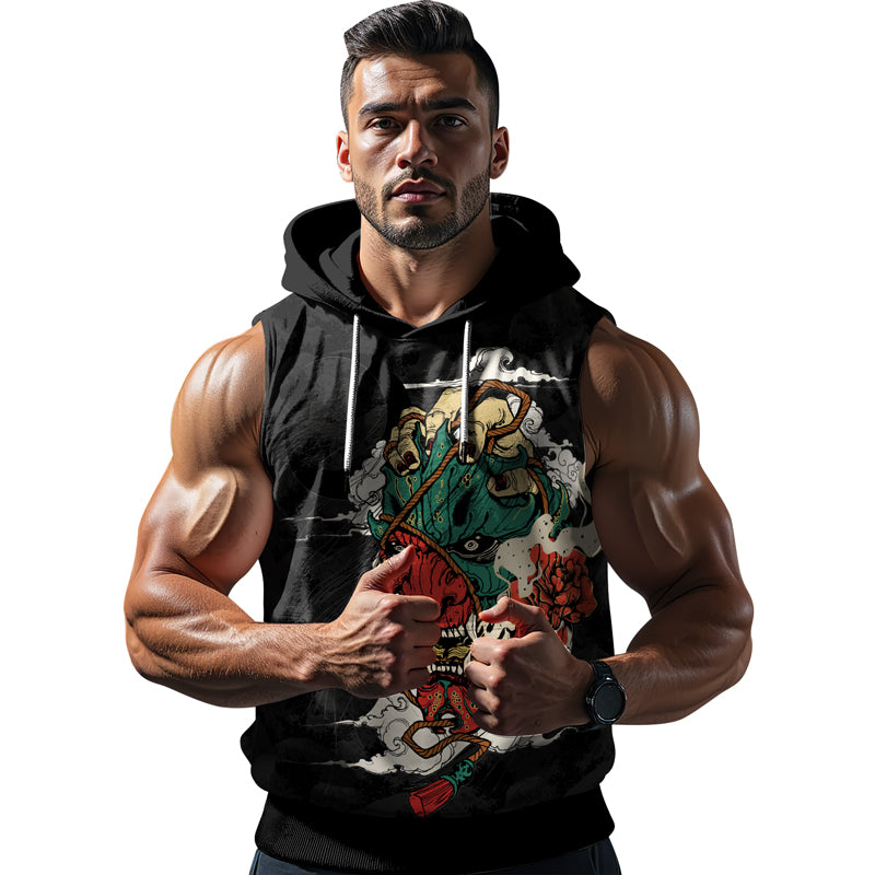 Rashninja Summoning Oni Sleeveless Hoodie | MMA Sleeveless Hoodie