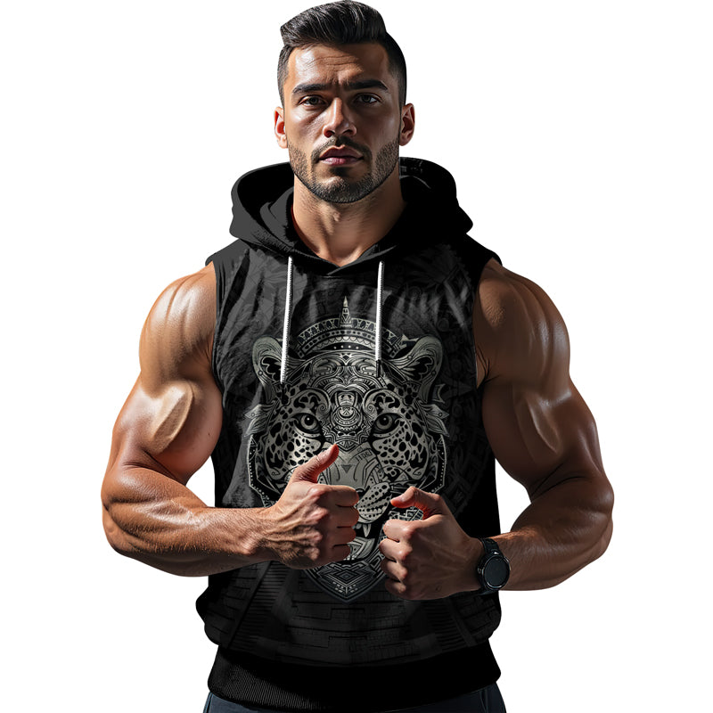 Rashninja Aztec Hunting Jaguar Sleeveless Hoodie | Sleeveless Hoodie