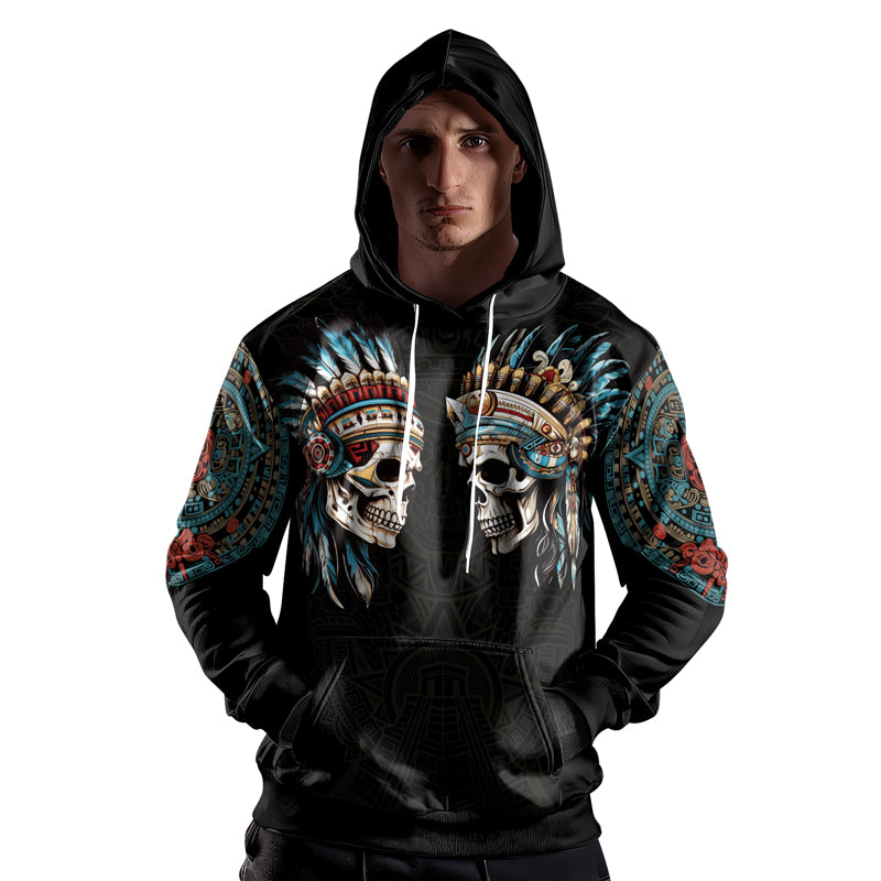 Rashninja Aztec High Chief Skull AOP Hoodie