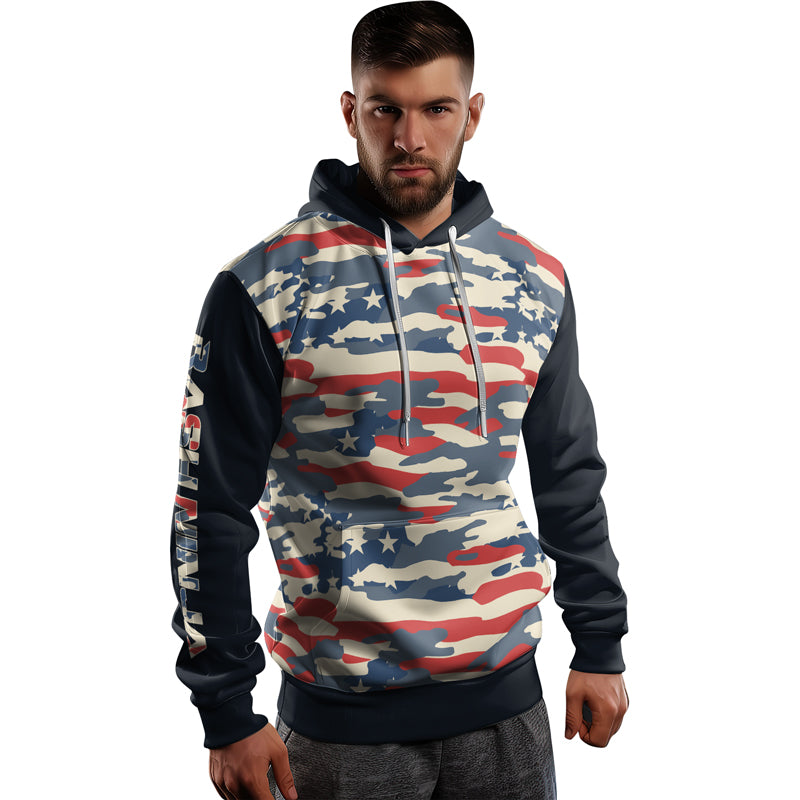 Rashninja American Camouflage AOP Hoodie | American Flag Hoodies