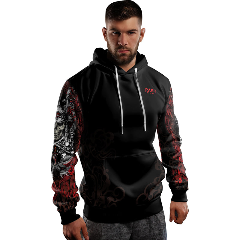 Rashninja Mystic Skull Samurai AOP Hoodie | Japanese Samurai Hoodie