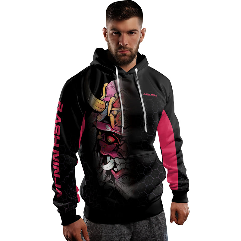 Rashninja Fear the Oni AOP Hoodie | Japanese Samurai Hoodie | Samurai