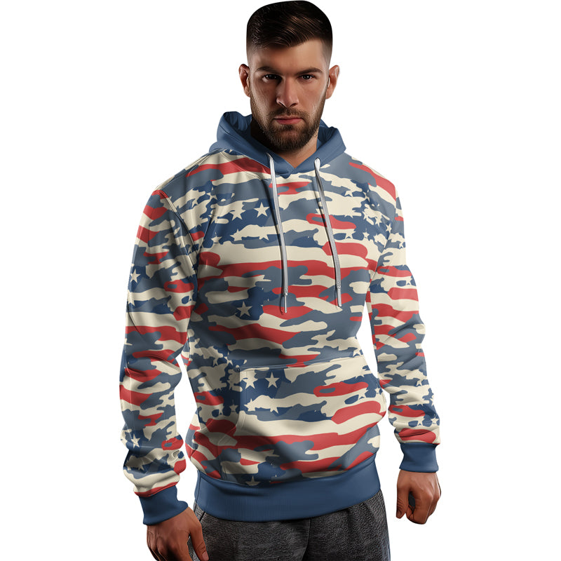 Rashninja American Camouflage AOP Hoodie | American Flag Hoodies