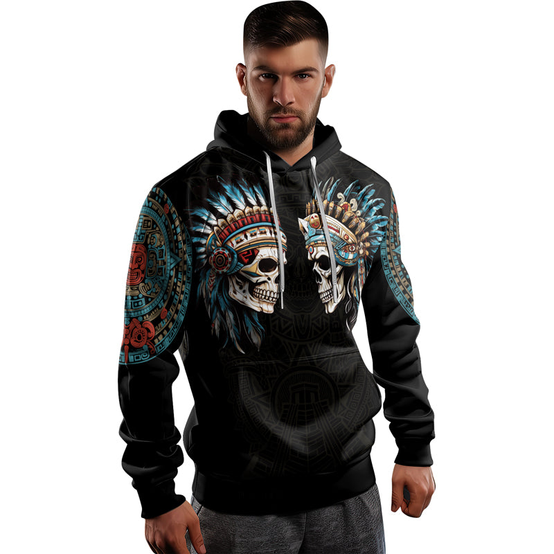 Rashninja Aztec High Chief Skull AOP Hoodie