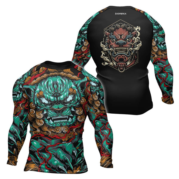 Rashninja Foo Dog Men's Long Sleeve Rash Guard | Foo Dog Fightwear
