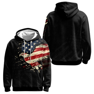 Rashninja Eagle American Flag AOP Hoodie | Patriotic Hoodies