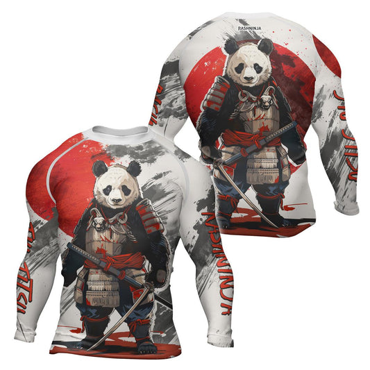 Rashninja Panda Samurai Armor Men's Long Sleeve Rash Guard - Rashninja LLC