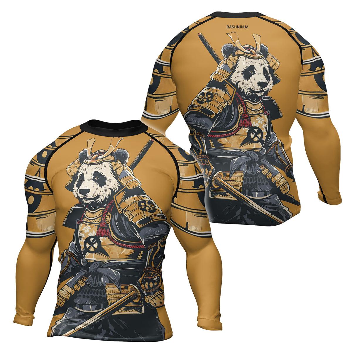 Rashninja Samurai Panda Strikes Men's Long Sleeve Rash Guard