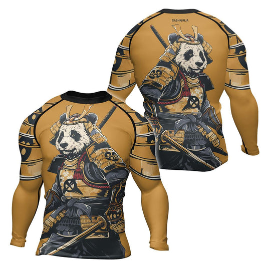 Rashninja Samurai Panda Strikes Men's Long Sleeve Rash Guard - Rashninja LLC