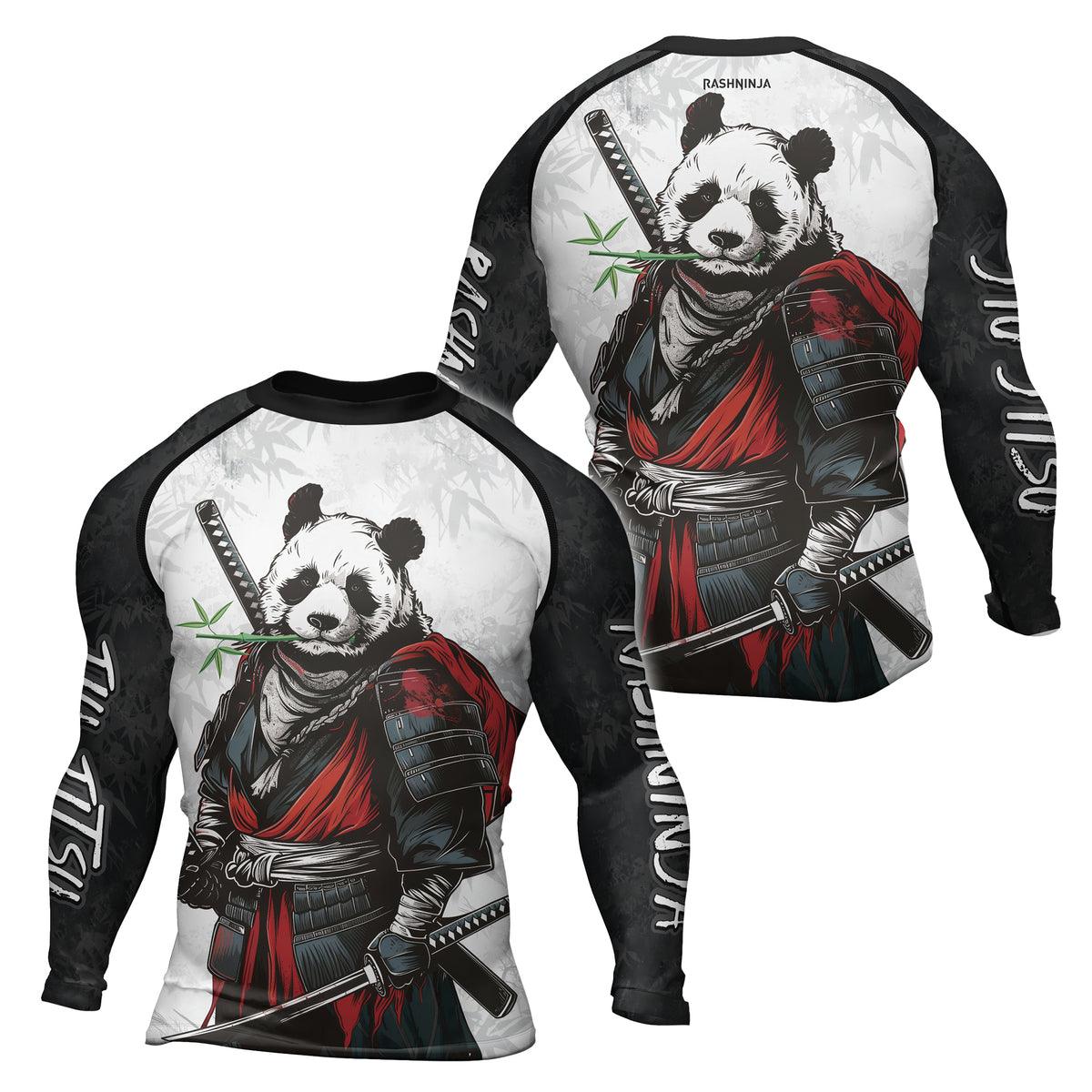 Rashninja Mystic Warrior Panda Samurai Men's Long Sleeve Rash Guard
