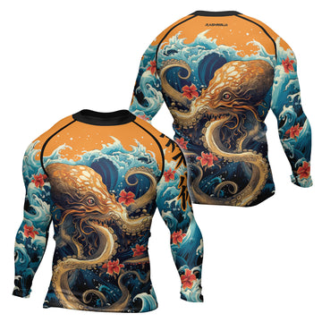 Rashninja Octopus Waves Men's Long Sleeve Rash Guard | Rash Guard