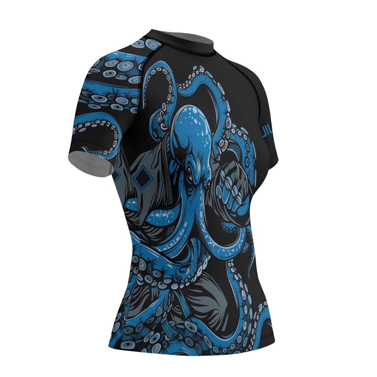 Requin Rash Guard Rashninja Octopus Blue Women's Short Sleeve Rash Guard | BJJ