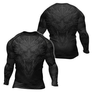 Rashninja Dragon Black Men's Long Sleeve Rash Guard