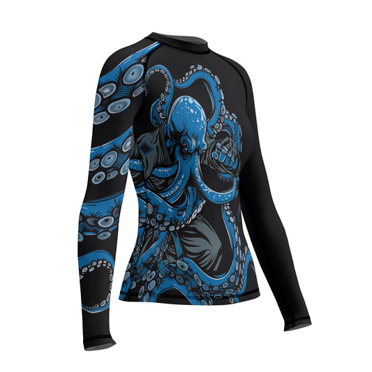 Rashninja Octopus Blue Women's Long Sleeve Rash Guard

