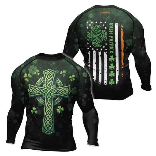 Rashninja Irish Patrick Men's Long Sleeve Rash Guard | Patrick Shirt